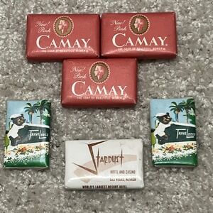 6 Pcs Vintage 1960s 70s Collectible Hotels & Motels Mini Soap Bars Advertising